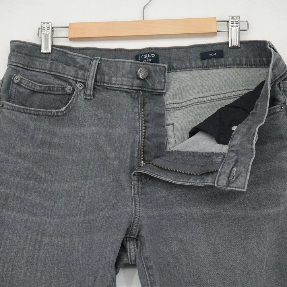 J.Crew Flex Slim Fit Gray Wash Denim Jeans Mens Size 32x34 Stretch